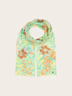 Baumwollschal mit tropischem Blumen-Print