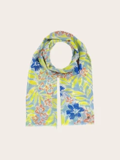 Baumwollschal mit tropischem Blumen-Print