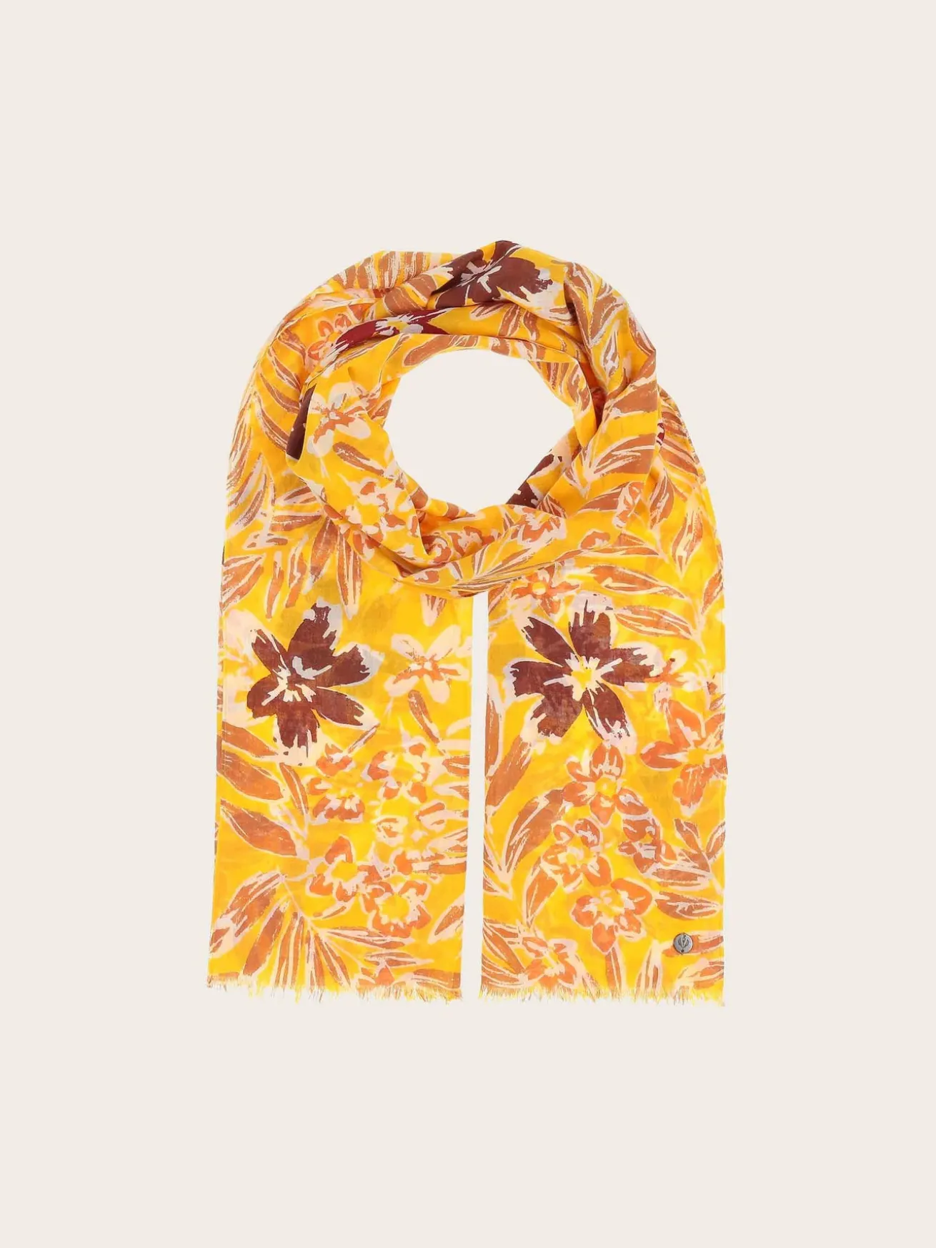 Baumwollschal mit tropischem Blumen-Print