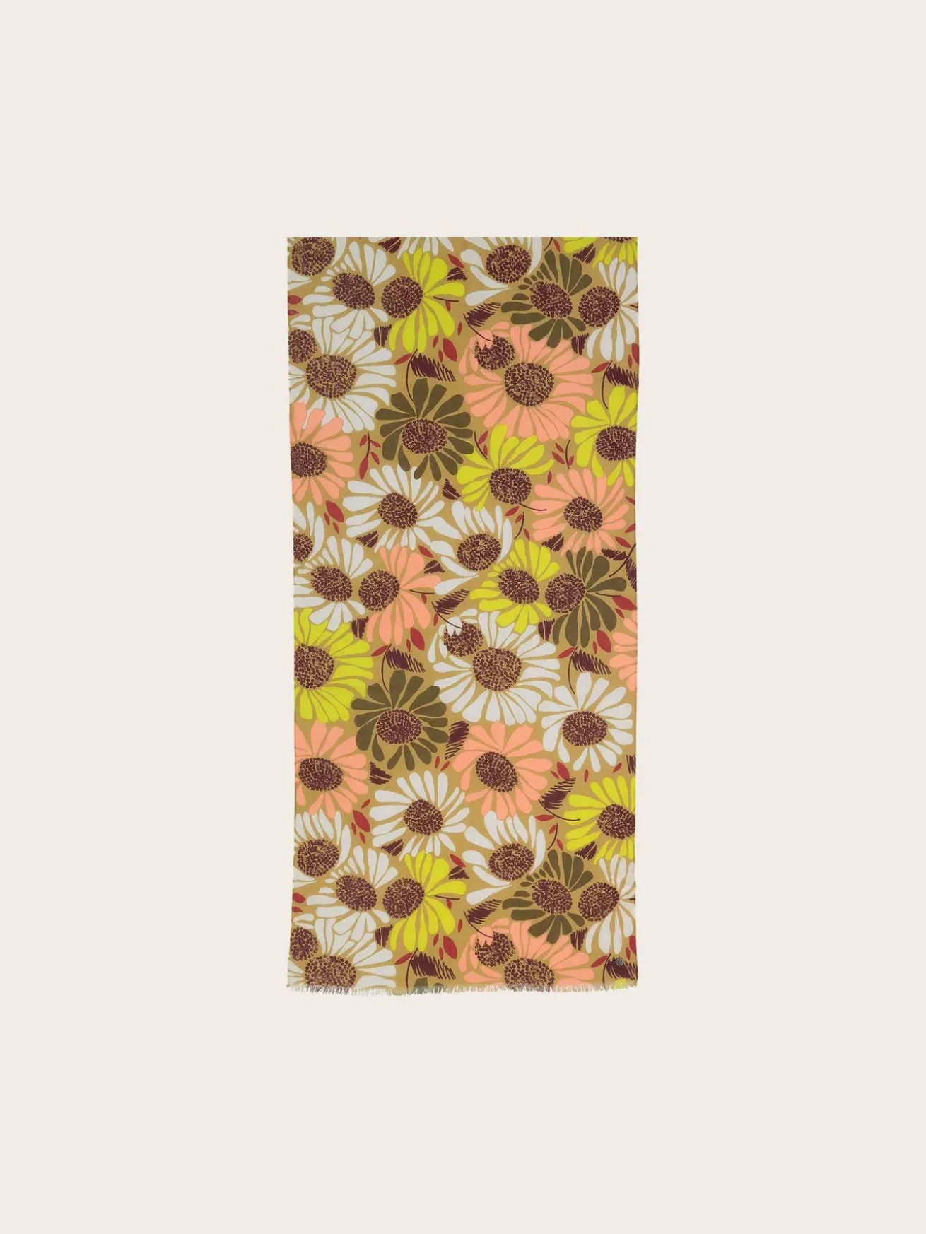 Baumwollschal mit XL Blumen-Print