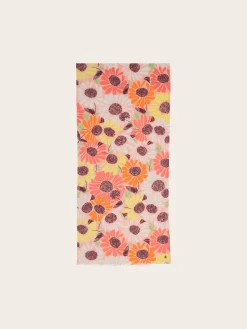 Baumwollschal mit XL Blumen-Print