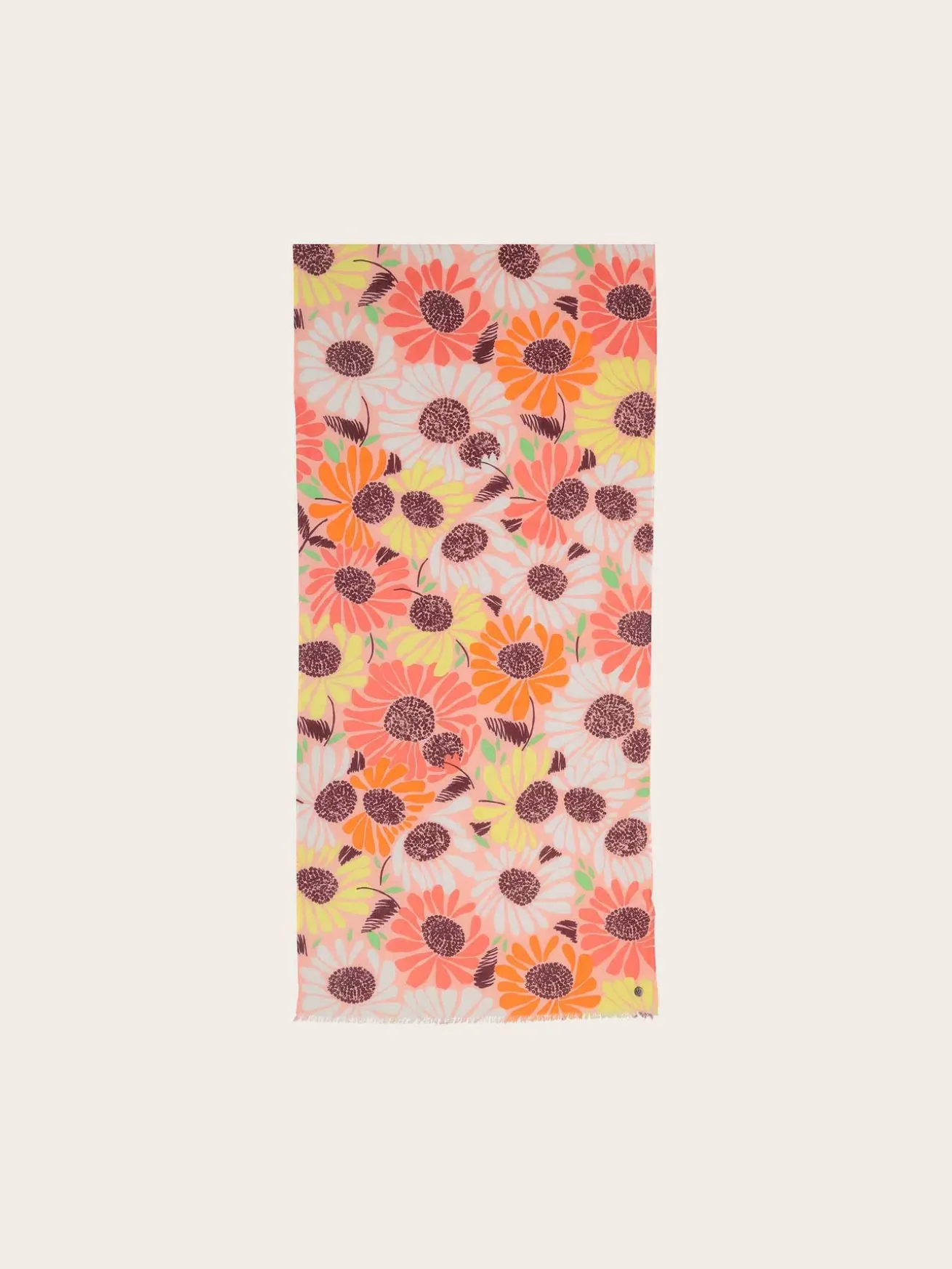 Baumwollschal mit XL Blumen-Print