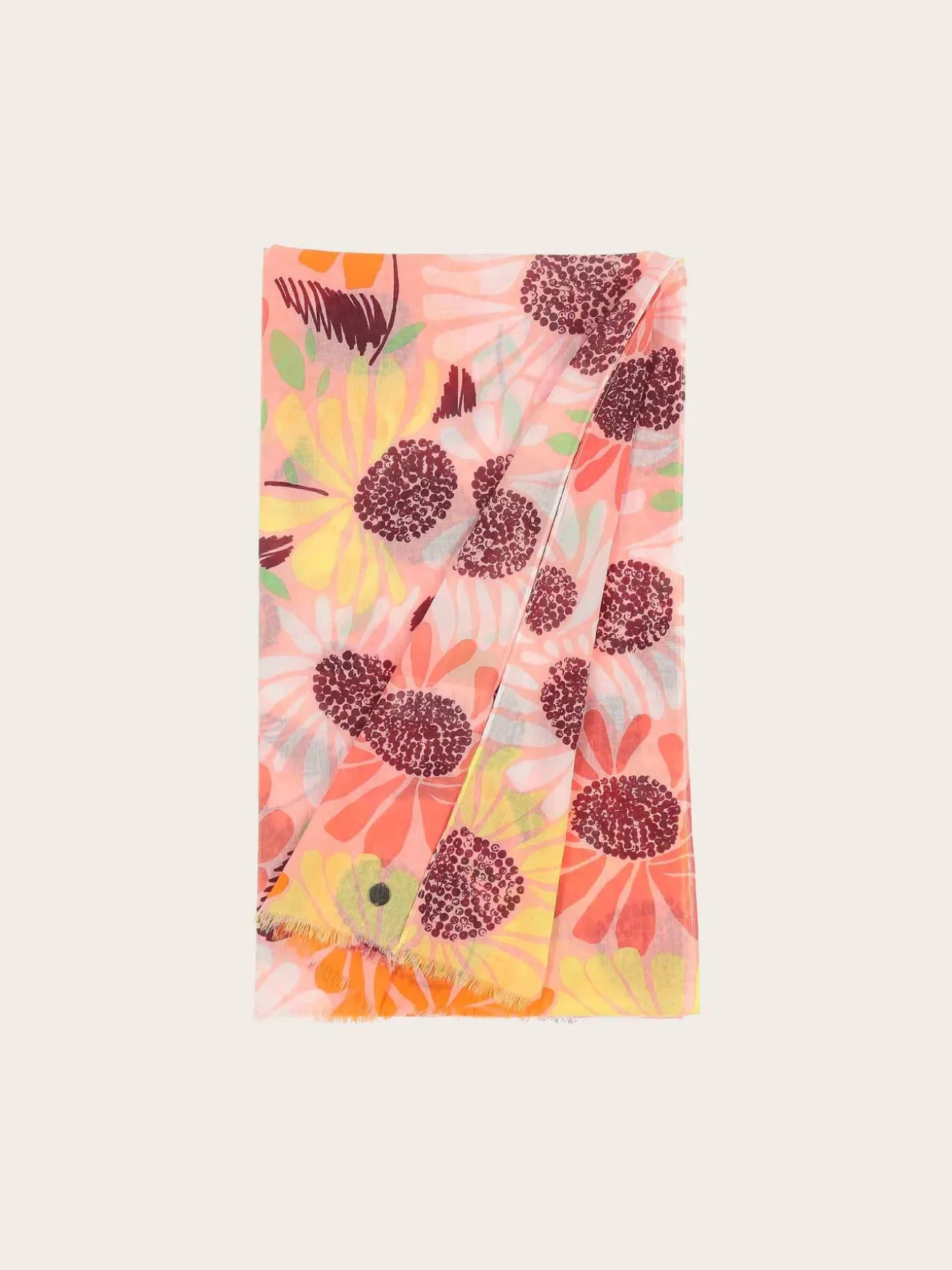 Baumwollschal mit XL Blumen-Print