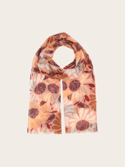 Baumwollschal mit XL Blumen-Print