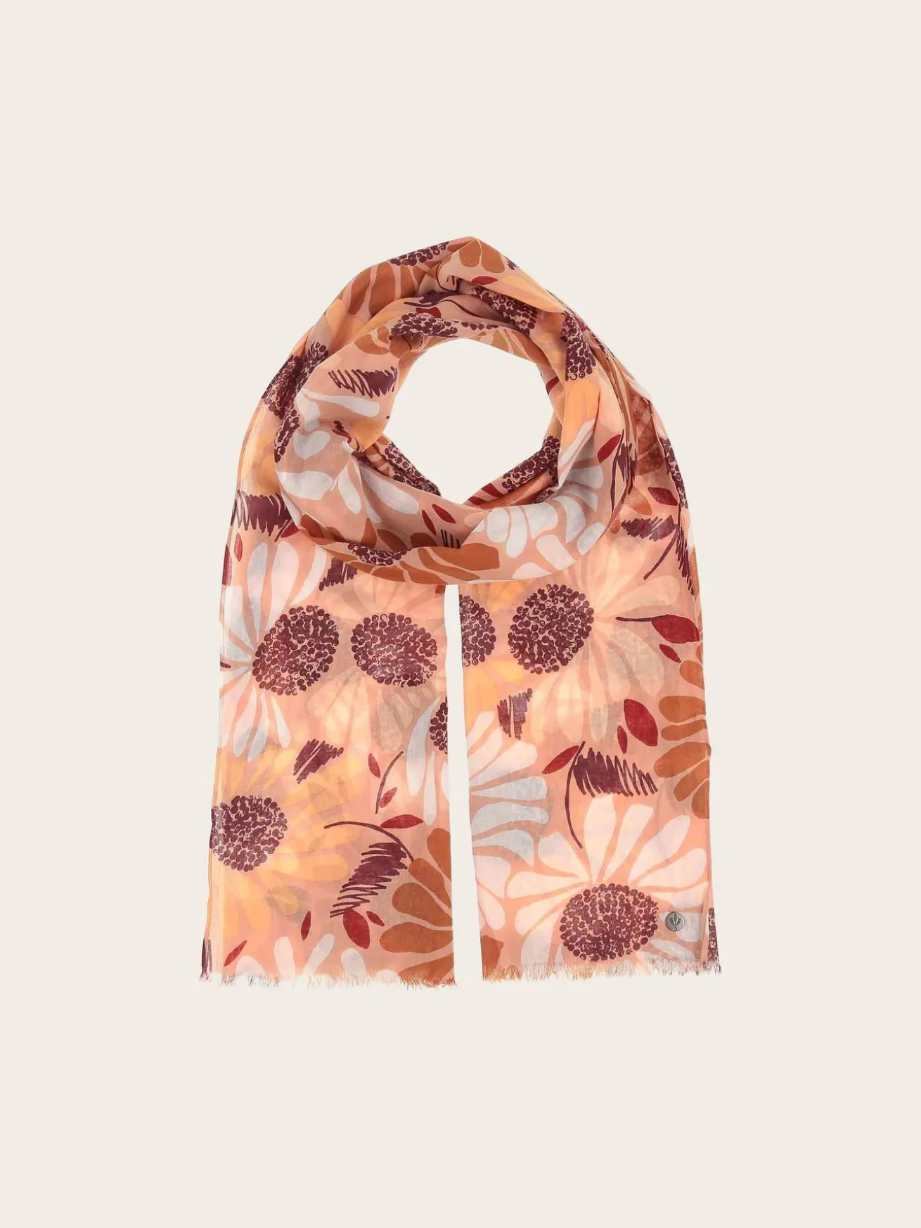 Baumwollschal mit XL Blumen-Print