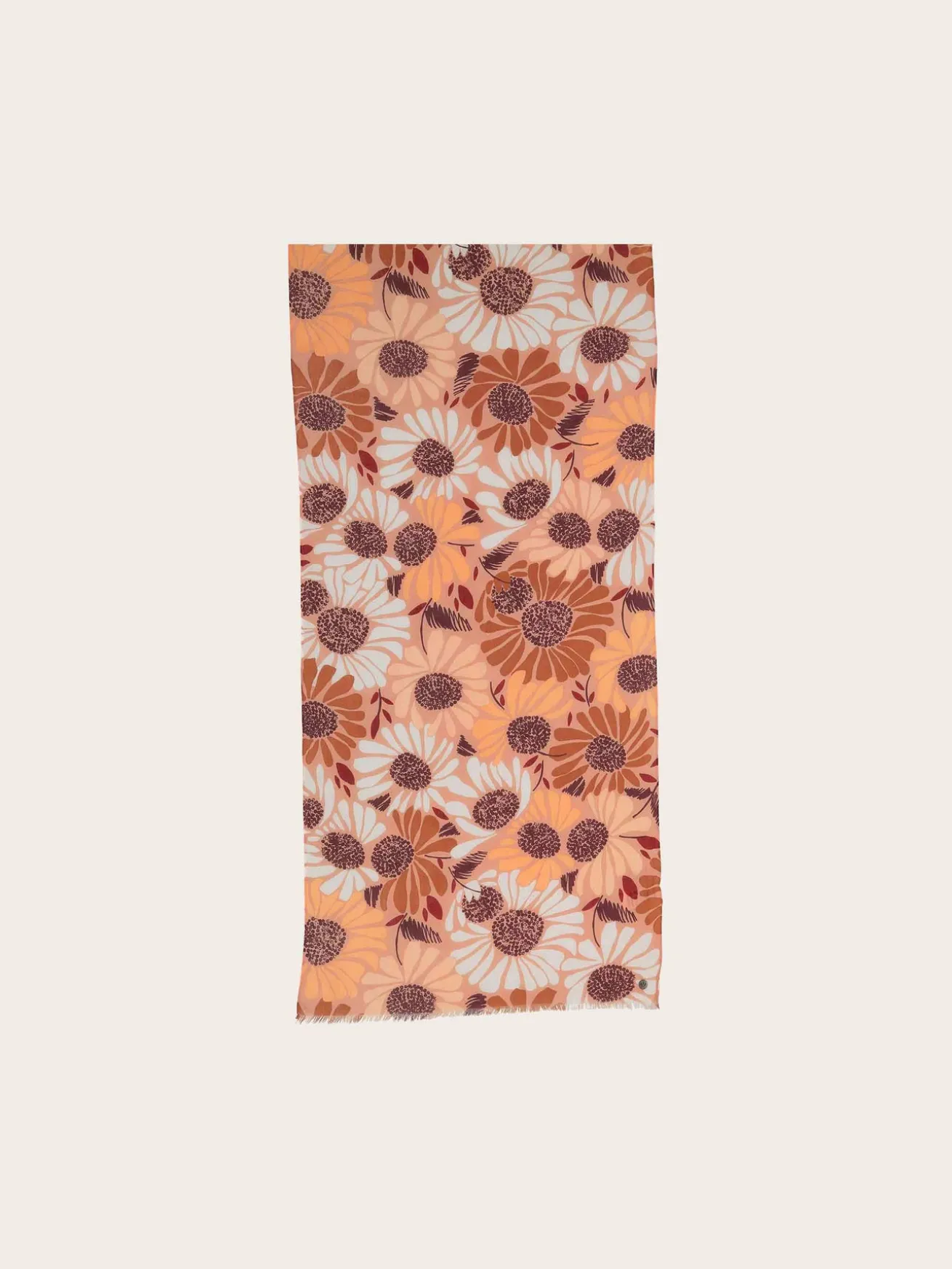 Baumwollschal mit XL Blumen-Print
