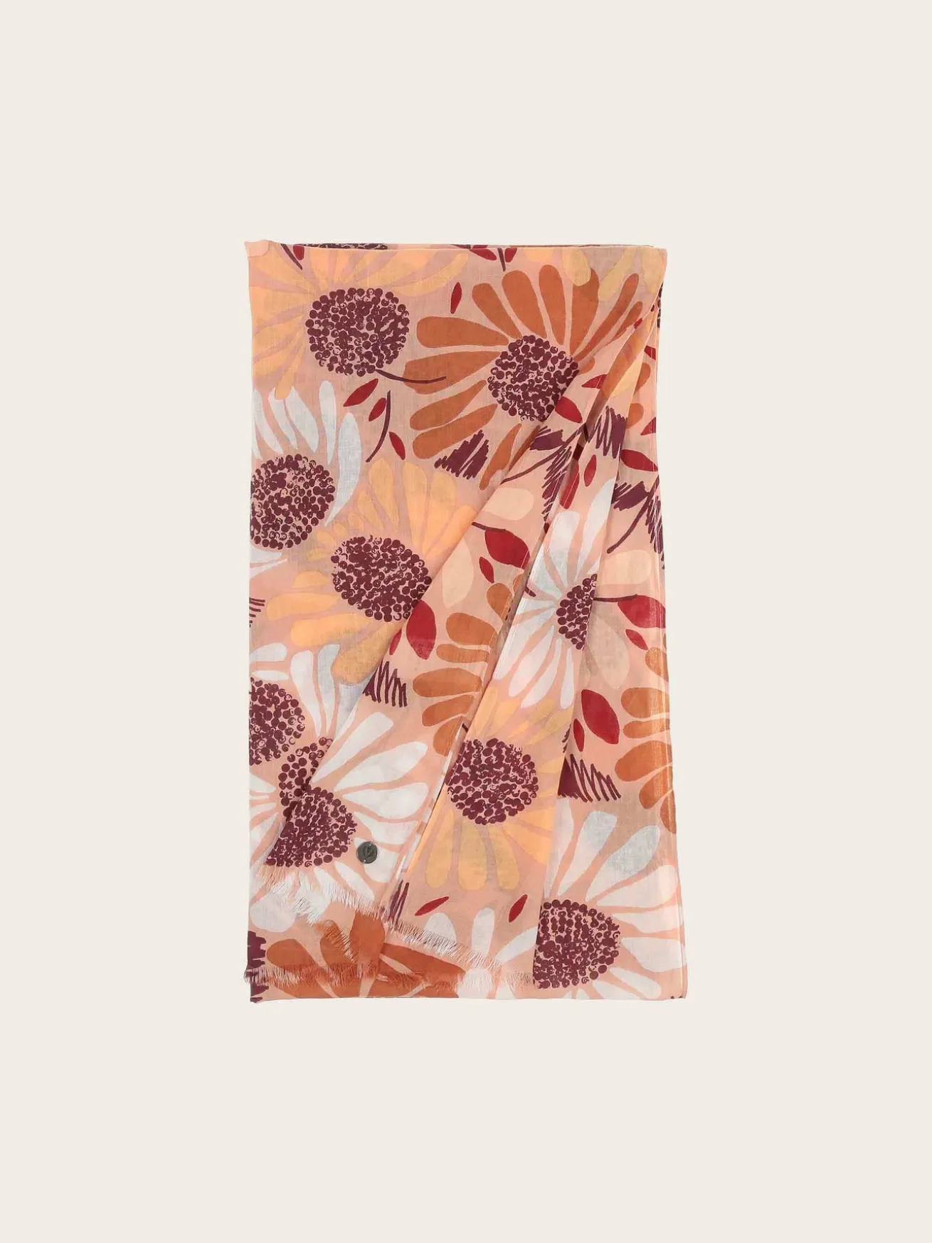 Baumwollschal mit XL Blumen-Print