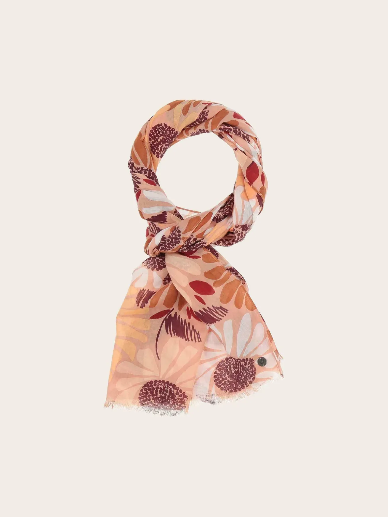 Baumwollschal mit XL Blumen-Print