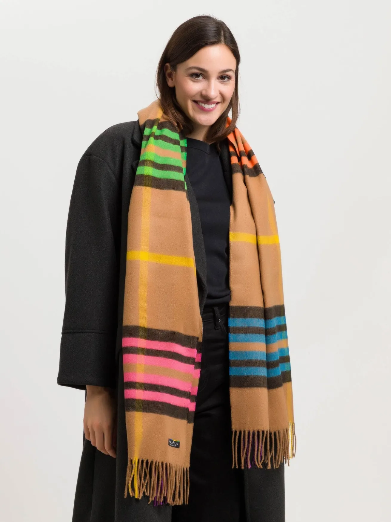 Breiter Cashmink-Schal mit FRAAS Plaid Karo - Made in Germany