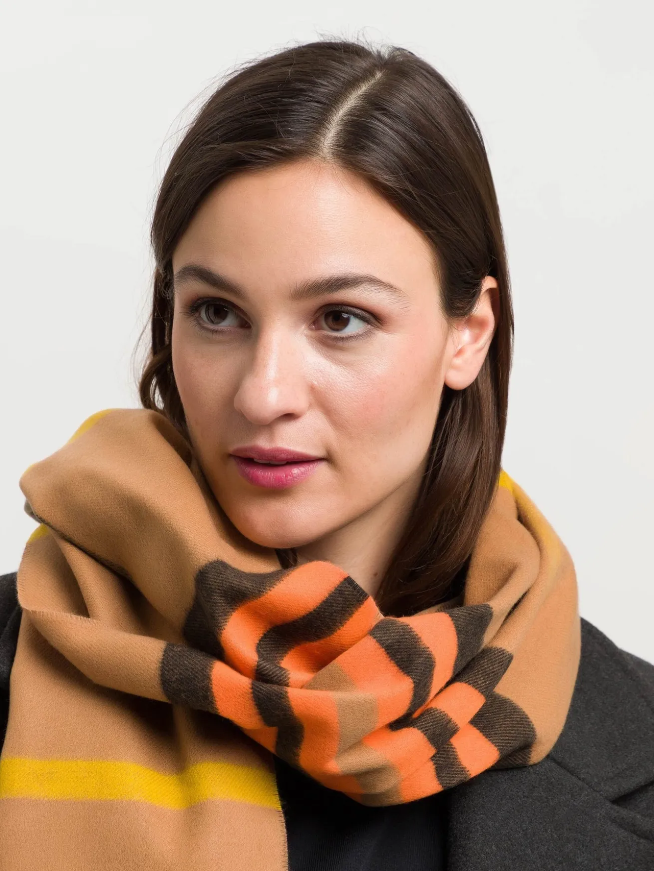 Breiter Cashmink-Schal mit FRAAS Plaid Karo - Made in Germany