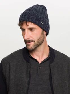 bugatti Strickmütze mit Rippenmuster in Wollmischung