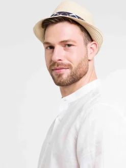 bugatti Trilby mit sommerlichem Blüten-Print am Hutband