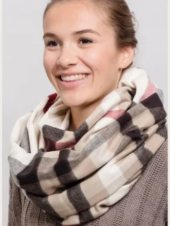 Cashmink-Loop mit FRAAS Plaid Karo - Made in Germany