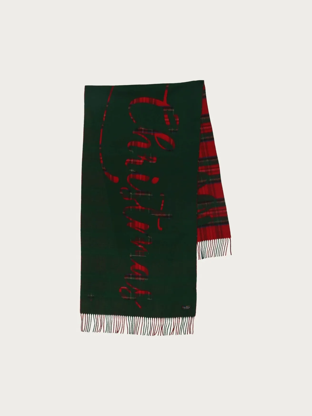 Cashmink-Schal MERRY CHRISTMAS mit weihnachtlichem Karo-Design - Made in Germany