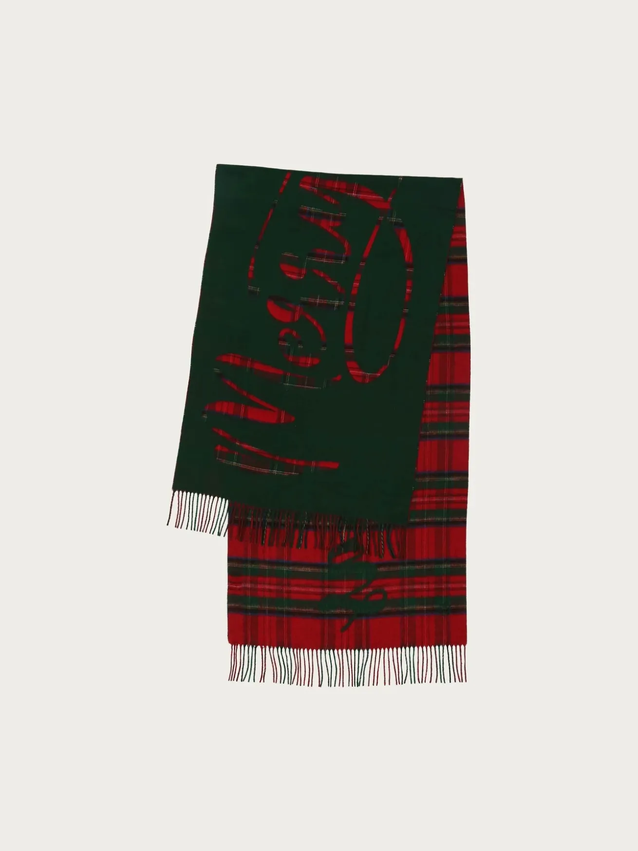 Cashmink-Schal MERRY CHRISTMAS mit weihnachtlichem Karo-Design - Made in Germany