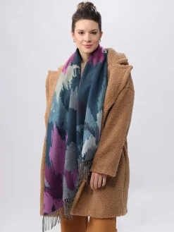 Cashmink-Schal mit abstraktem floralem Design