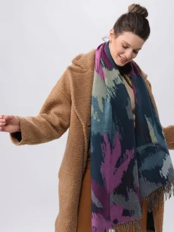 Cashmink-Schal mit abstraktem floralem Design