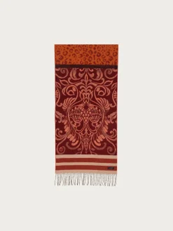 Cashmink-Schal mit Paisley- und Leo-Design