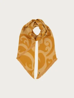Cashmink-Schal mit Ranken-Design und Bias Cut
