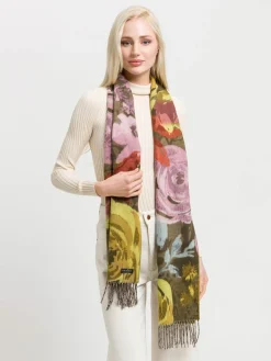 Cashmink-Schal mit romantischem Blumen-Design