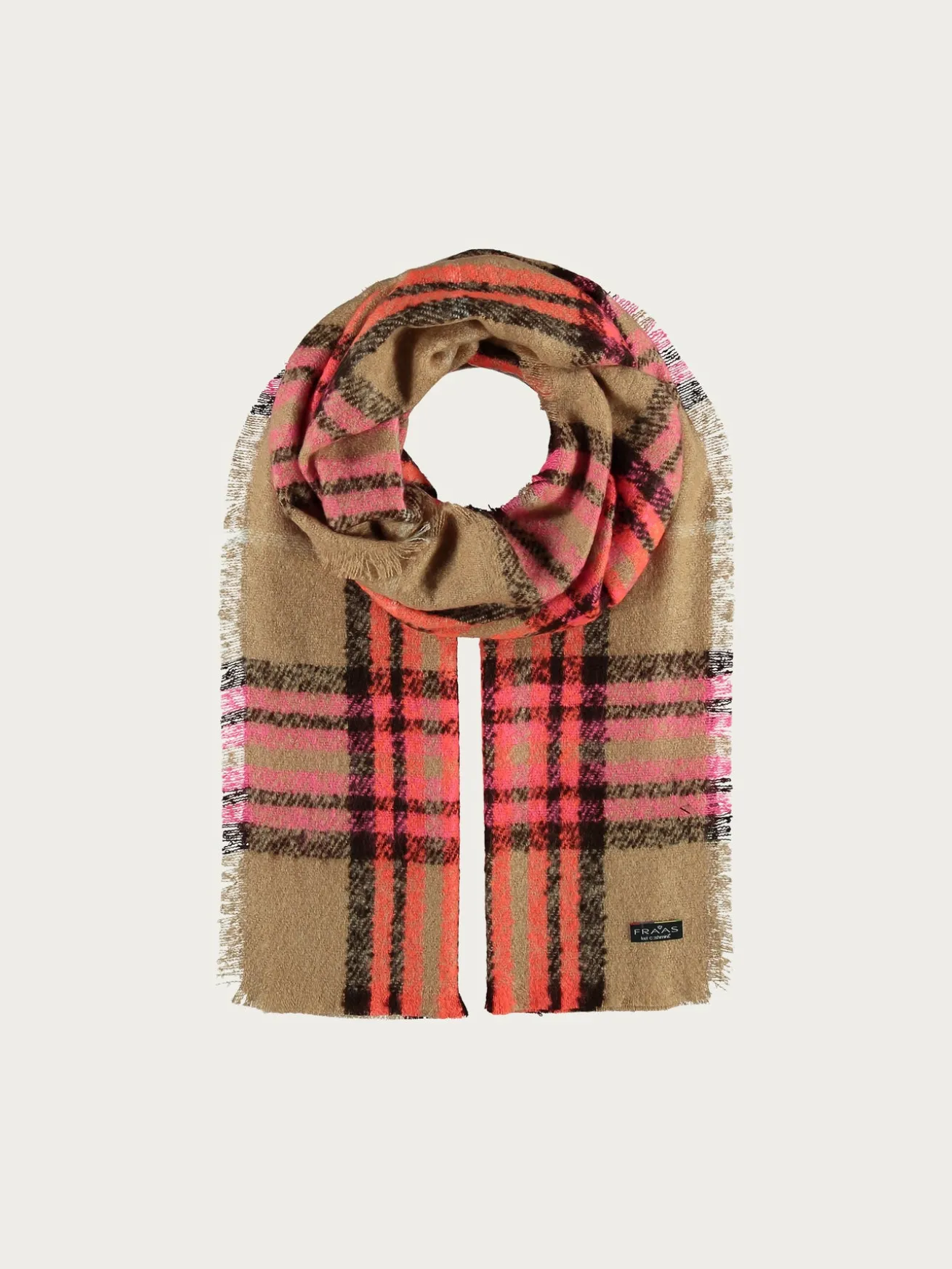 Cashmink-Stola mit FRAAS Plaid Karo - Made in Germany