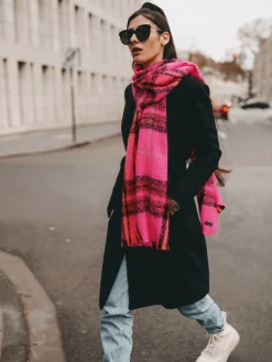 Cashmink-Stola mit FRAAS Plaid Karo - Made in Germany