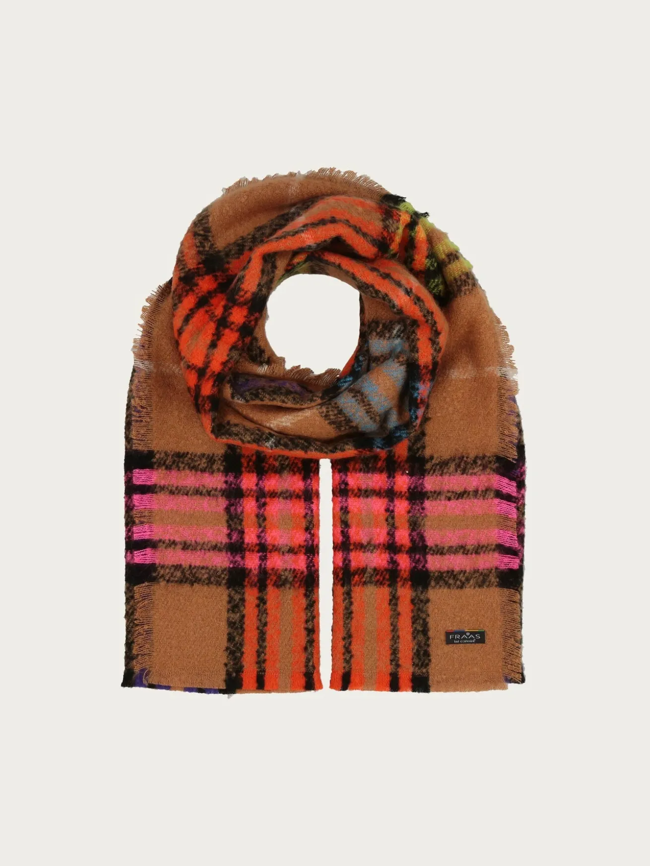 Cashmink-Stola mit FRAAS Plaid Karo - Made in Germany