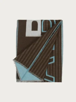 Doubleface Cashmink-Schal mit bugatti-Schriftzug  - Made in Germany
