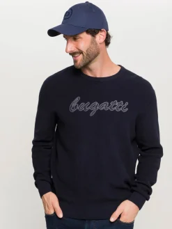 Einfarbige Baseballkappe mit gesticktem bugatti-Logo