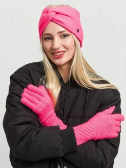 Einfarbige Strickhandschuhe in Wollmischung