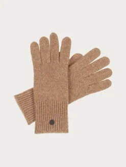 Einfarbige Strickhandschuhe in Wollmischung