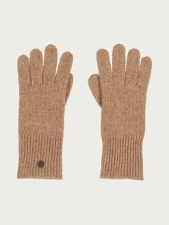 Einfarbige Strickhandschuhe in Wollmischung