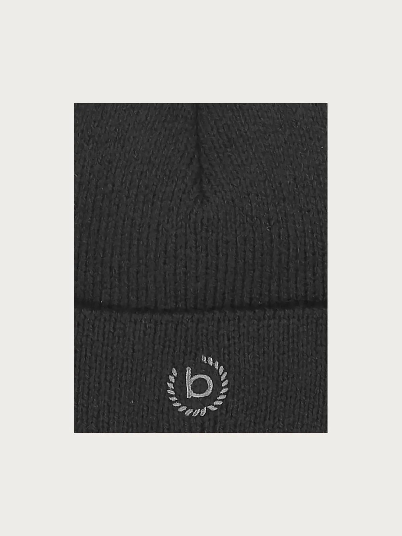 Einfarbige Strickmütze in Wollmischung mit bugatti-Logo