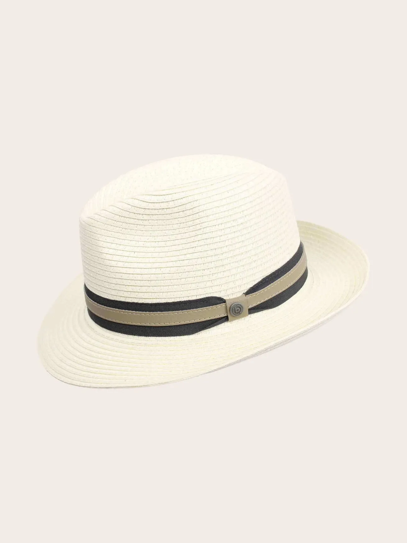 Einfarbiger bugatti Sommer-Fedora mit Leder-Hutband