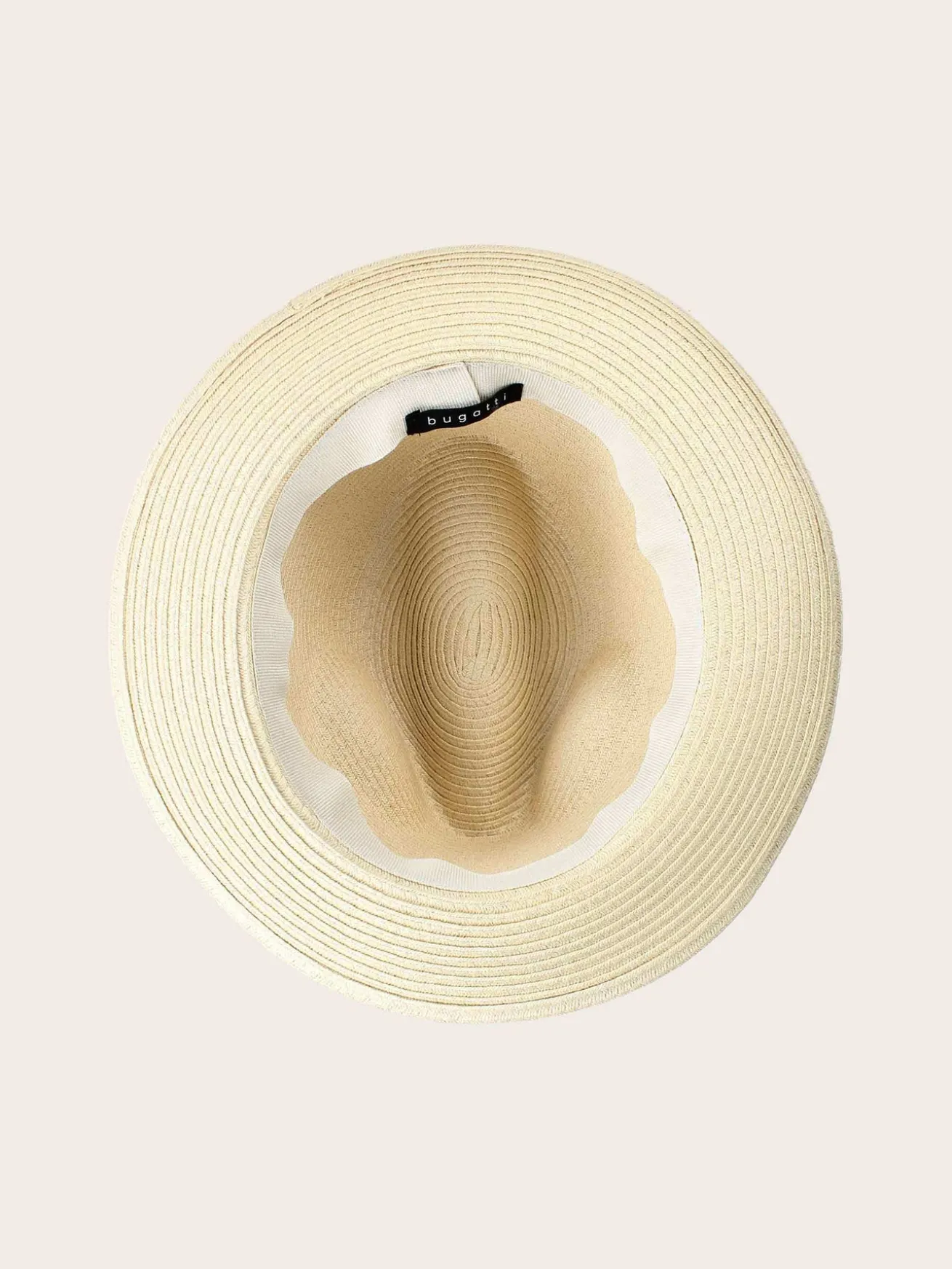 Einfarbiger bugatti Sommer-Fedora mit Leder-Hutband