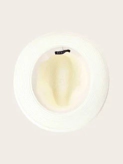 Einfarbiger bugatti Sommer-Fedora mit Leder-Hutband