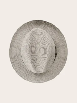 Einfarbiger bugatti Sommer-Fedora mit Leder-Hutband