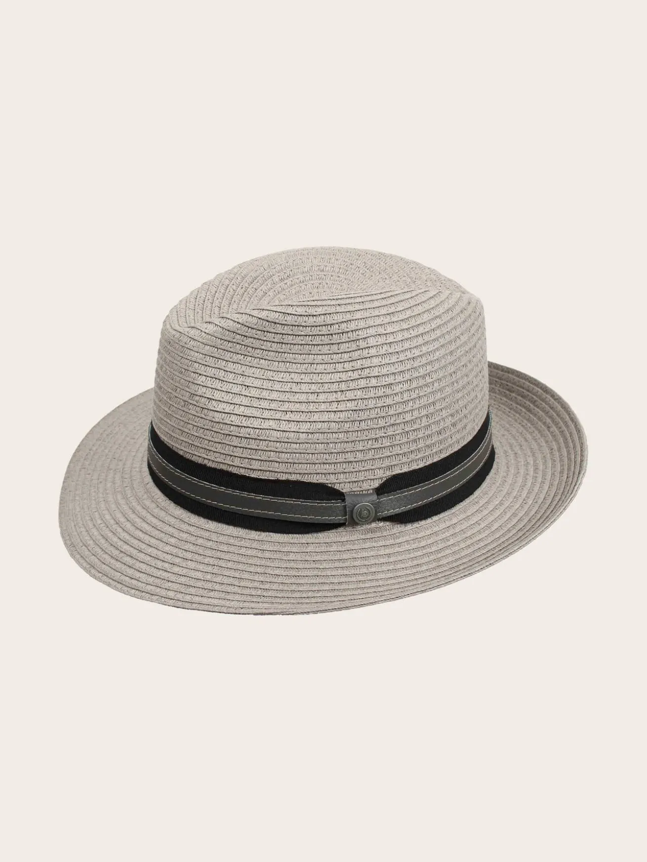 Einfarbiger bugatti Sommer-Fedora mit Leder-Hutband