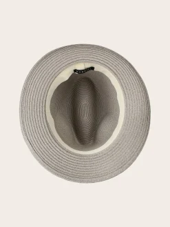 Einfarbiger bugatti Sommer-Fedora mit Leder-Hutband