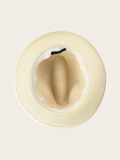 Einfarbiger bugatti Sommer-Fedora mit Leder-Hutband