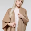 Einfarbiger Poncho aus reiner Wolle