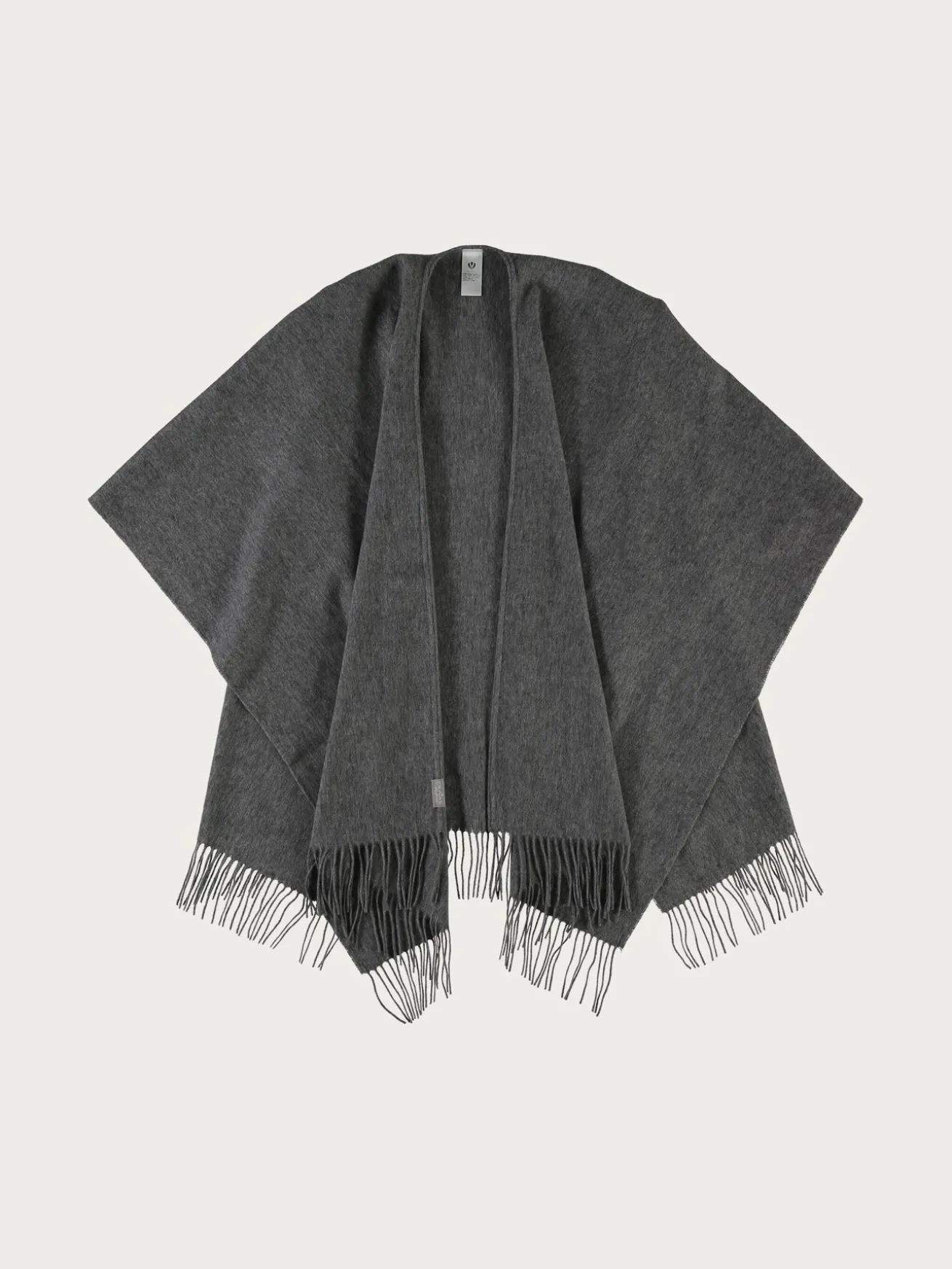 Einfarbiger Poncho aus reiner Wolle