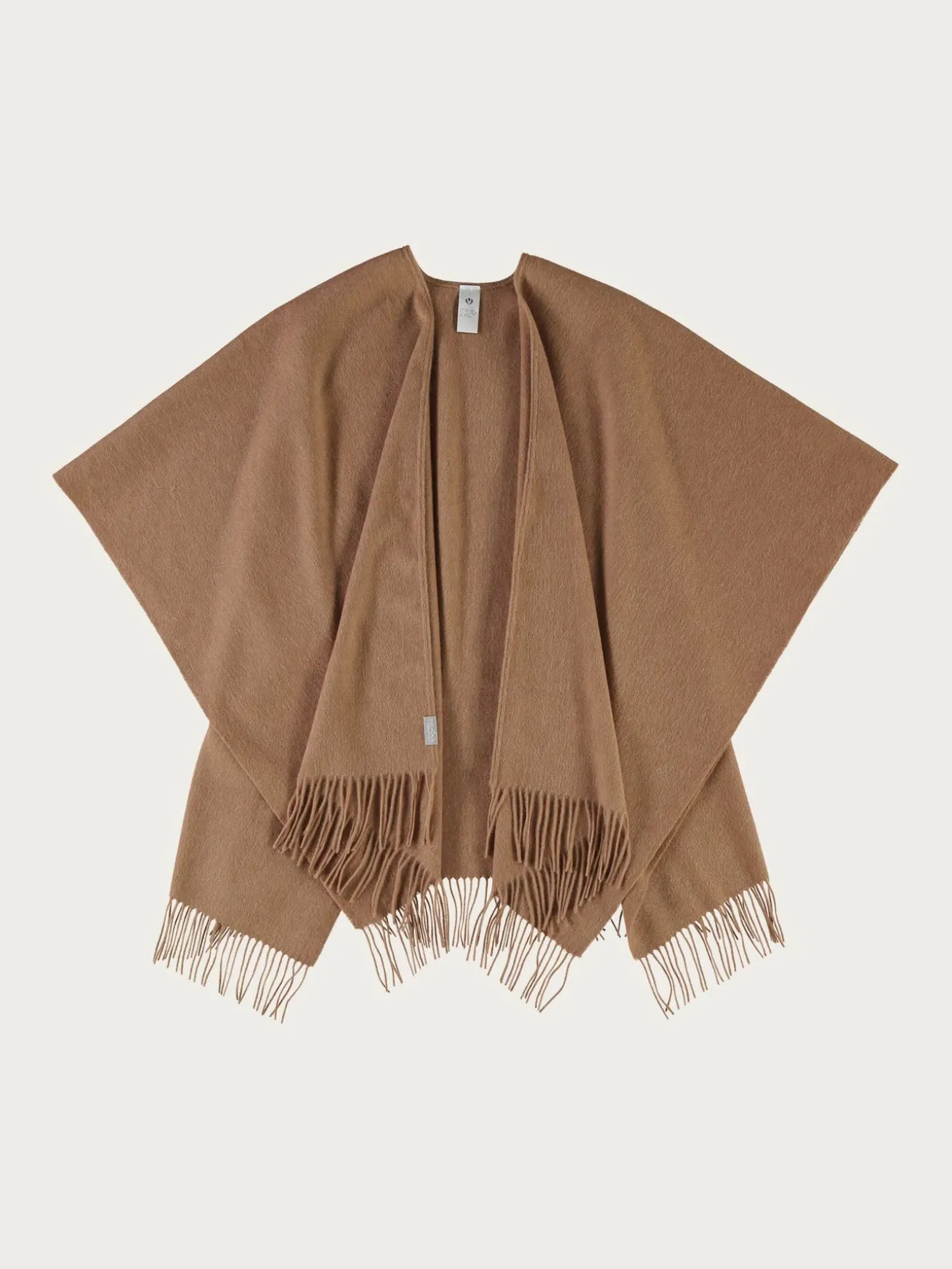 Einfarbiger Poncho aus reiner Wolle