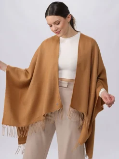 Einfarbiger Poncho aus reinem Polyacryl - Made in Germany