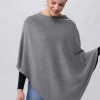 Einfarbiger Poncho in Baumwollmischung