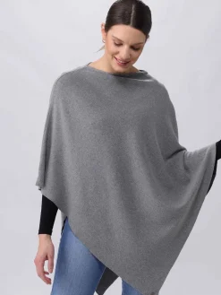 Einfarbiger Poncho in Baumwollmischung
