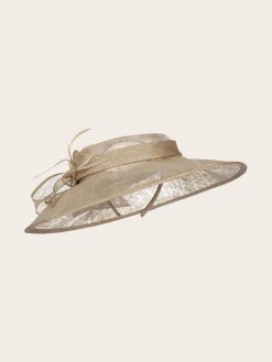 Eleganter Loevenich Haarreif mit Sinamay Schleife und Feder-Schmuck