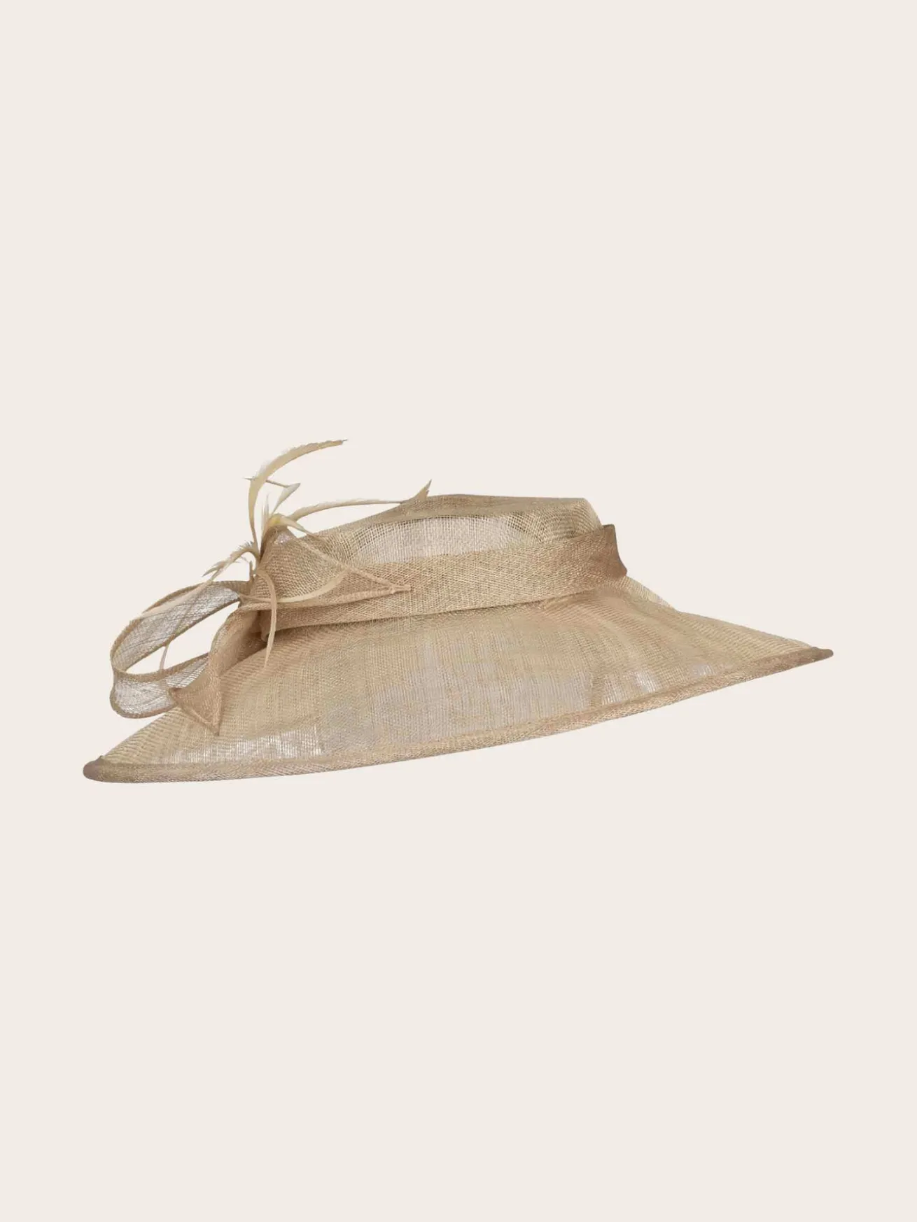 Eleganter Loevenich Haarreif mit Sinamay Schleife und Feder-Schmuck
