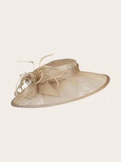 Eleganter Loevenich Haarreif mit Sinamay Schleife und Feder-Schmuck