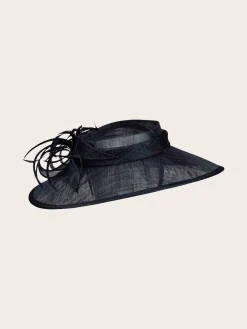 Eleganter Loevenich Haarreif mit Sinamay Schleife und Feder-Schmuck